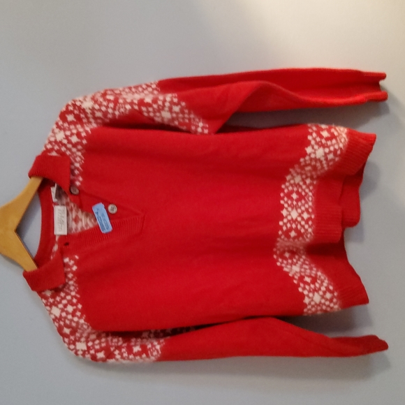 Nordstrom red holiday themed sweater top size small - Picture 7 of 7
